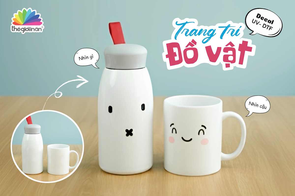 In decal UV-DTF: Nhãn dán nổi 3D giúp trang trí đồ vật cực xinh